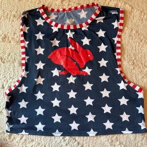 Red and Blue Star Crop Top